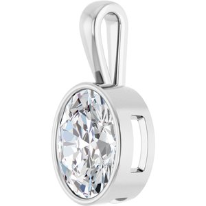 Platinum 16x12 mm Oval Charm/Pendant Mounting – image 3