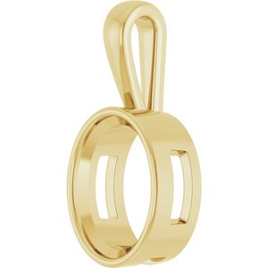 14K Yellow Gold 16x12 mm Oval Charm/Pendant Mounting – image 4
