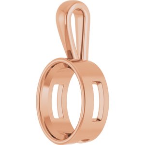 10K Rose Gold 16x12 mm Oval Charm/Pendant Mounting – image 4