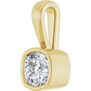 18K Yellow Gold 5.5x5.5 mm Cushion Charm/Pendant Mounting – image 3