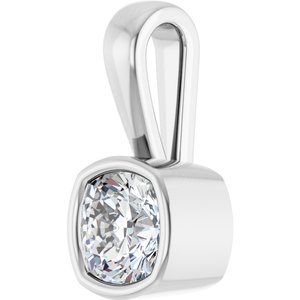 Platinum 5.5x5.5 mm Cushion Charm/Pendant Mounting – image 3