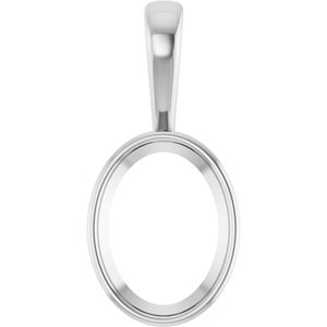 14K X1 White Gold 16x12 mm Oval Charm/Pendant Mounting – image 2
