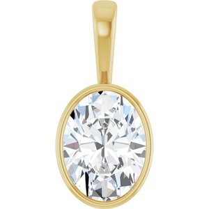 10K Yellow Gold 16x12 mm Oval Charm/Pendant Mounting