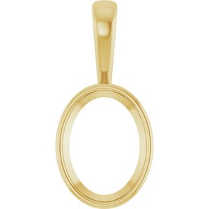 10K Yellow Gold 16x12 mm Oval Charm/Pendant Mounting – image 2