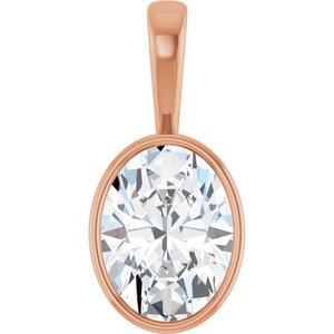 10K Rose Gold 16x12 mm Oval Charm/Pendant Mounting