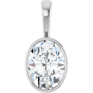 Platinum 16x12 mm Oval Charm/Pendant Mounting