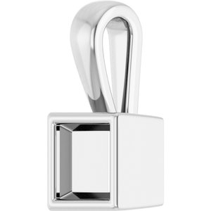 18K White Gold 4.5x4.5 mm Square Charm/Pendant Mounting – image 4
