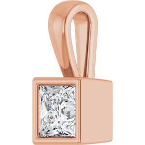 14K Rose Gold 4.5x4.5 mm Square Charm/Pendant Mounting – image 3