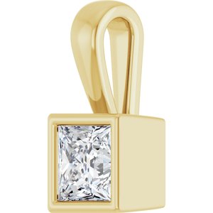 10K Yellow Gold 4.5x4.5 mm Square Charm/Pendant Mounting – image 3