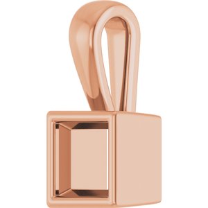 14K Rose Gold 4.5x4.5 mm Square Charm/Pendant Mounting – image 4