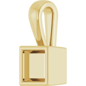 14K Yellow Gold 4.5x4.5 mm Square Charm/Pendant Mounting – image 4