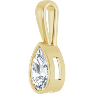 14K Yellow Gold 10.5x5.5 mm Pear Charm/Pendant Mounting – image 3
