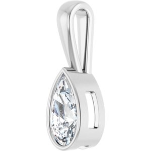 14K White Gold 10.5x5.5 mm Pear Charm/Pendant Mounting – image 3