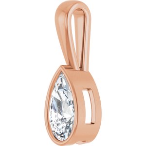 18K Rose Gold 10.5x5.5 mm Pear Charm/Pendant Mounting – image 3