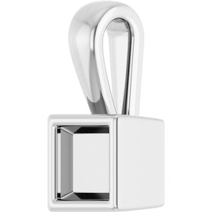 10K X1 White Gold 4x4 mm Square Charm/Pendant Mounting – image 4