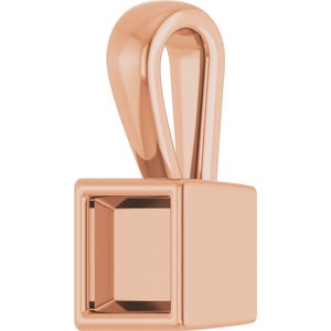 18K Rose Gold 4x4 mm Square Charm/Pendant Mounting – image 4