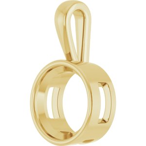 10K Yellow Gold 16 mm Round Charm/Pendant Mounting – image 4
