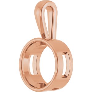 14K Rose Gold 16 mm Round Charm/Pendant Mounting – image 4