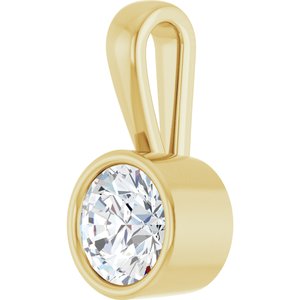 10K Yellow Gold 7 mm Round Charm/Pendant Mounting – image 3