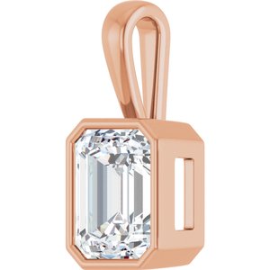 14K Rose Gold 11x9 mm Emerald Charm/Pendant Mounting – image 3
