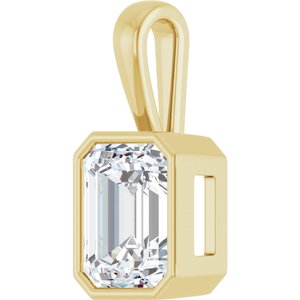 14K Yellow Gold 11x9 mm Emerald Charm/Pendant Mounting – image 3