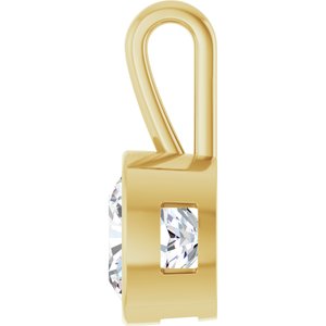 18K Yellow Gold 12x12 mm Cushion Charm/Pendant Mounting – image 5