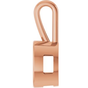 10K Rose Gold 12x12 mm Cushion Charm/Pendant Mounting – image 6