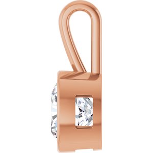 10K Rose Gold 12x12 mm Cushion Charm/Pendant Mounting – image 5