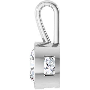 10K White Gold 12x12 mm Cushion Charm/Pendant Mounting – image 5