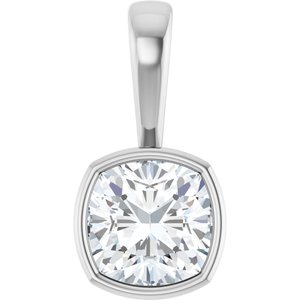 Sterling Silver 8x8 mm Cushion Charm/Pendant Mounting