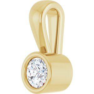 10K Yellow Gold 3.4 mm Round Charm/Pendant Mounting – image 3