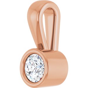 10K Rose Gold 3.4 mm Round Charm/Pendant Mounting – image 3