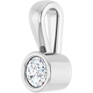 14K X1 White Gold 3.4 mm Round Charm/Pendant Mounting – image 3