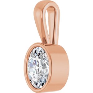 10K Rose Gold 7.5x5.5 mm Oval Charm/Pendant Mounting – image 3