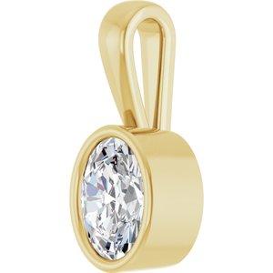 18K Yellow Gold 7.5x5.5 mm Oval Charm/Pendant Mounting – image 3