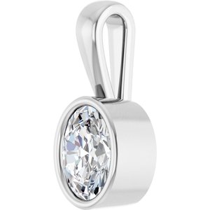 14K White Gold 7.5x5.5 mm Oval Charm/Pendant Mounting – image 3