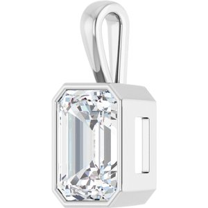 10K X1 White Gold 16x12 mm Emerald Charm/Pendant Mounting – image 3