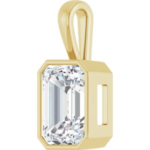 10K Yellow Gold 16x12 mm Emerald Charm/Pendant Mounting – image 3