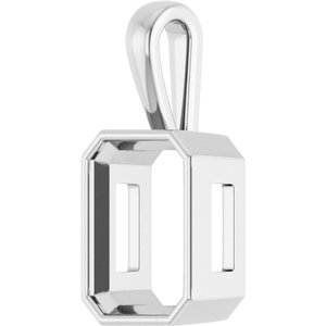Continuum Sterling Silver 16x12 mm Emerald Charm/Pendant Mounting – image 4