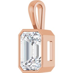 10K Rose Gold 16x12 mm Emerald Charm/Pendant Mounting – image 3