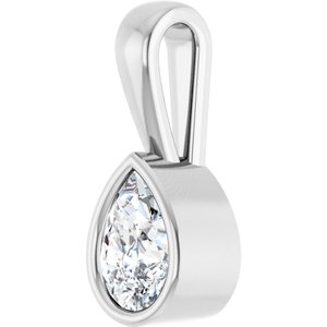 18K Palladium White Gold 6.5x4.5 mm Pear Charm/Pendant Mounting – image 3