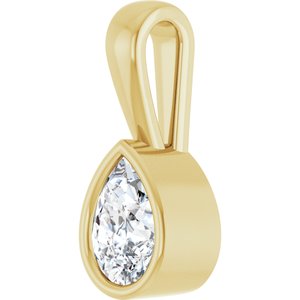 18K Yellow Gold 6.5x4.5 mm Pear Charm/Pendant Mounting – image 3