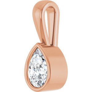 18K Rose Gold 6.5x4.5 mm Pear Charm/Pendant Mounting – image 3