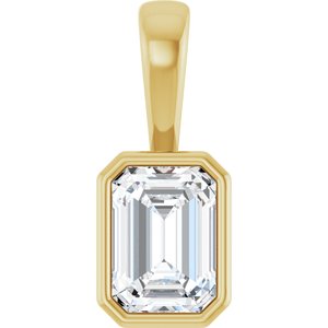 10K Yellow Gold 7x5 mm Emerald Charm/Pendant Mounting
