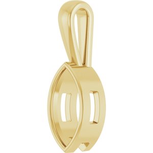 14K Yellow Gold 12x6 mm Marquise Charm/Pendant Mounting – image 4