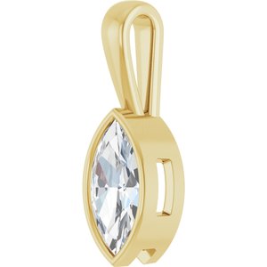 18K Yellow Gold 12x6 mm Marquise Charm/Pendant Mounting – image 3