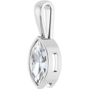 14K White Gold 12x6 mm Marquise Charm/Pendant Mounting – image 3