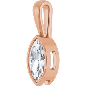 14K Rose Gold 12x6 mm Marquise Charm/Pendant Mounting – image 3