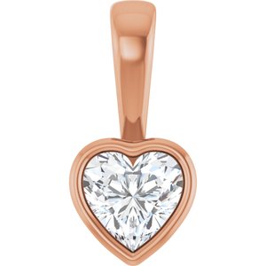 18K Rose Gold 5.5x5.5 mm Heart Charm/Pendant Mounting