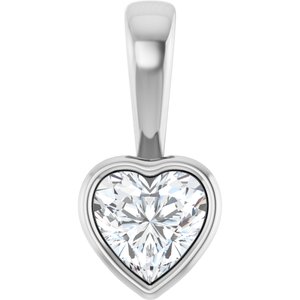 Continuum Sterling Silver 5.5x5.5 mm Heart Charm/Pendant Mounting